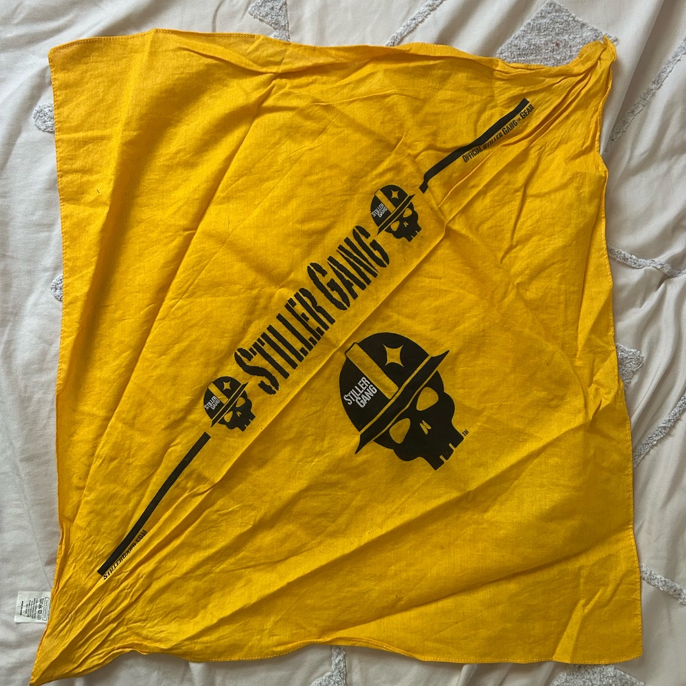 NFL Steelers Yellow Bandana with Black Print